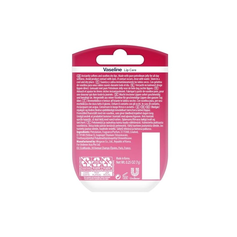 Vaseline - Lip Care Rosy Mini Tarro 7g, Rosa