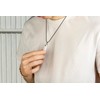 Collar para Hombre │ Piedra Negra con Correa de Cuero