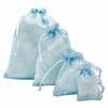 TheDisplayGuys - 96-Pack Striped Weave Organza Gift Bags with Drawstrings
