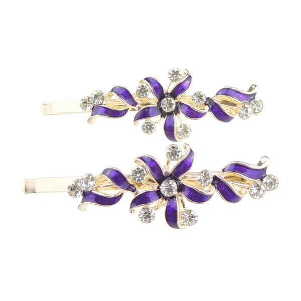 Women's Evening Sparkling Clear Crystal With Enamel Pair of 6 cm