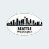fagraphix Oval Skyline of Seattle Washington Sticker Decal Self Adhesive