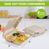 ECOLipak 300 Pack Clamshell To Go Containers, 100% Compostable Disposable