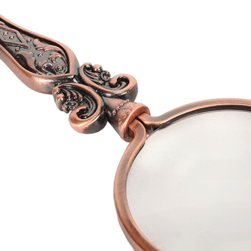 Retro Magnifying Glass Portable 3X Magnification Handheld Magnifier for Science