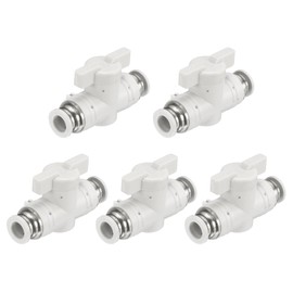 sourcing map 3pcs Pneumatic BUC Push to Connect Fitting Ball Valve 8mm Tube OD Air Flow Control Valve Tube Fittings Straight Union Connect Adapter Air Quick Connect Air Hose Fitting