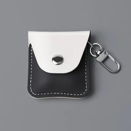 Tangseajiao Black White Leather Ring Holder Keychain for Gym, Portable Jewelry Travel Ring Keeper Case for Wedding ring and Necklaces Jewelry Boxes and Organizers