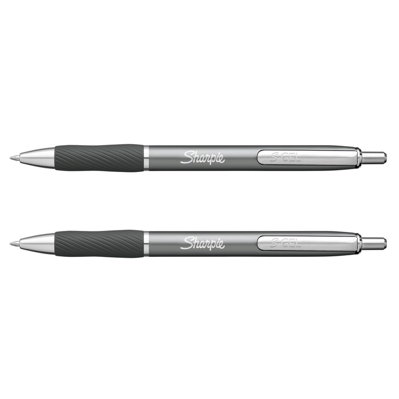 Sharpie S-Gel, Gel Pens, Sleek Metal Barrel, Gunmetal Body, Medium