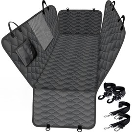 Lassie Truck Car Seat Covers, Waterproof Dog Hammock with 2 Seat Belts and Storage Bags, Protectors for F150 F250 Ram 1500 2500 Silverado Sierra Tundra