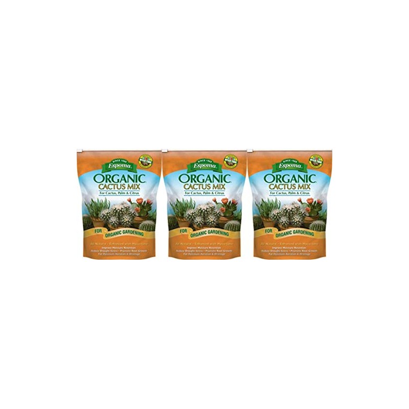 Espoma CA4 4-Quart Organic Cactus Mix, 3 Pack