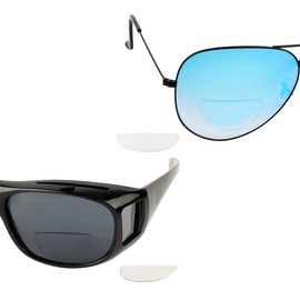 WENDA 2 Pack, Stick On Bifocal Lenses Reusable Reader Adhesive Sticker Reading Sunglass Glasses (Clear, +2.75)