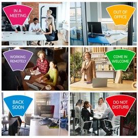 Office Door Sign -Do Not Disturb,Out Of Office,In A Meeting, Working Remotely,Come In Welcome,Back Soon- Blank Custom Privacy Door Sign Status Indicator for Office Conference Studio Office Supplies