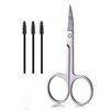 Eyebrow Scissors and Three Eyebrow Brushs,Nose Beard Trimming Scissors Eyelash