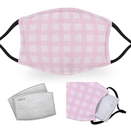 Pink Check Tartan - Reusable Adult Face Masks - 2 Filters Included