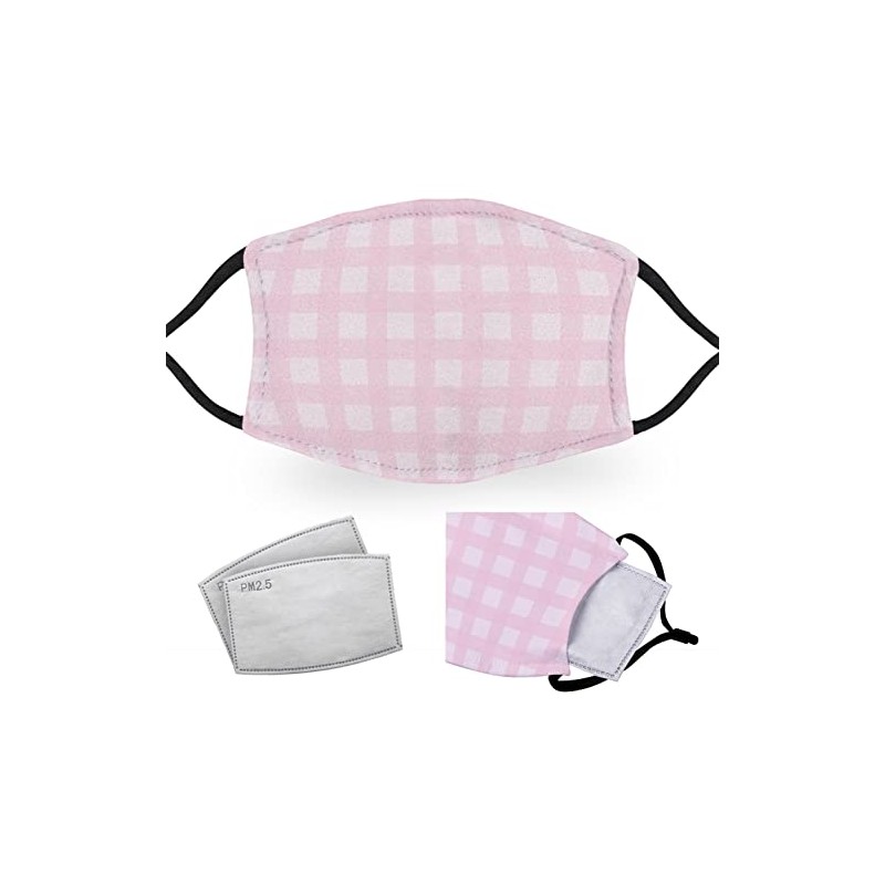 Pink Check Tartan - Reusable Adult Face Masks - 2