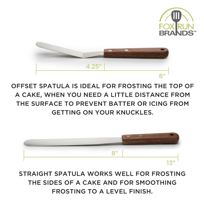 Fox Run Icing Spatula Set, 8" Offset and 13" Flat