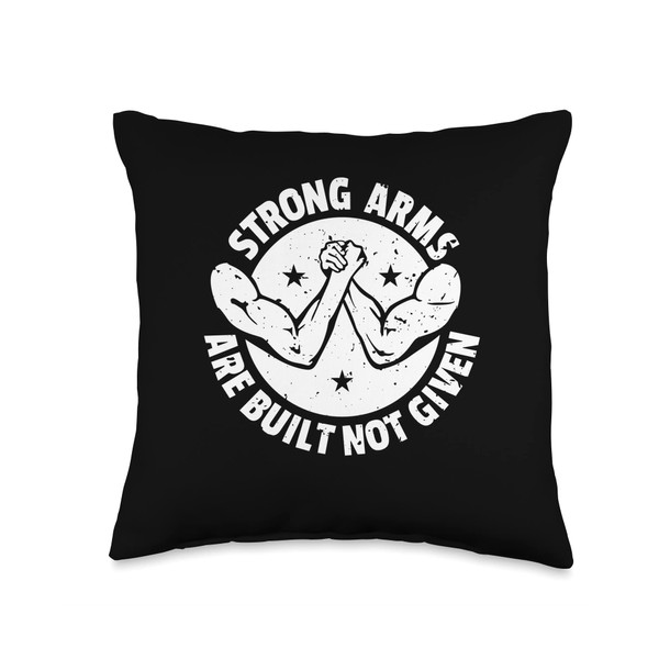 Strong Arms Are Built Not Given Throw Pillow