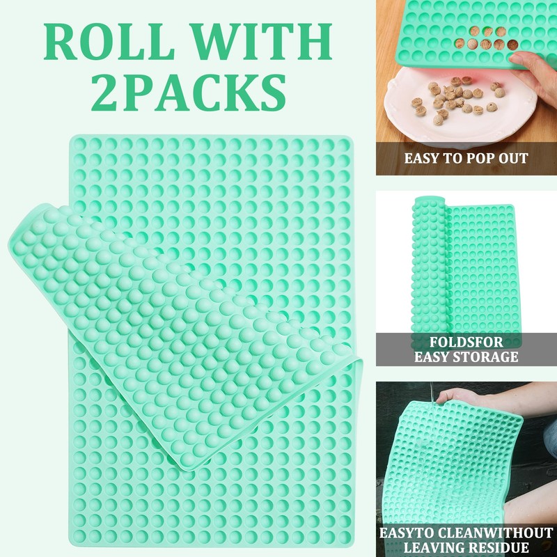 Zorazio 2 Pack 468-Cavity Mini Round Silicone Molds, Mini Dog