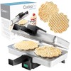 Pizzelle Maker- Polished Electric Baker Press Makes Two 5-Inch Cookies