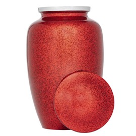 Eternal Harmony Large Urn for Ashes, Adult Male & Female Cremation Urn for Human Ashes with Elegant Finishes, Secure Seal & Velvet Bag, Funeral Urn for Men & Women Up to 200 lbs, 7 x11 in (Red)