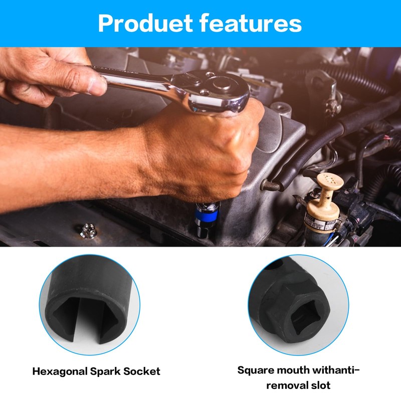 Xujinsongg Oxygen Sensor Socket with Side Wire Cutout, Car Oxygen