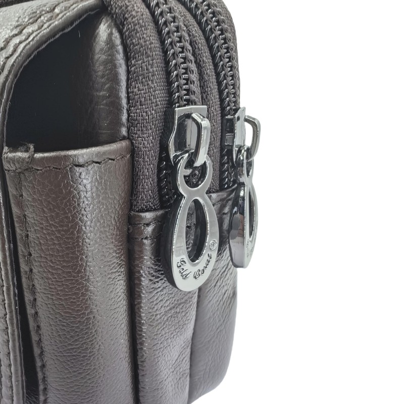 Genda 2Archer Mens Leather Small Belt Waist Bag Wallet Phone