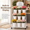 3-Tier Metal Flower Cart Display Stand with 9 Buckets, Flower