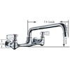 Commercial Kitchen Faucet Wall Mount with 8 Inch Swivel Spout