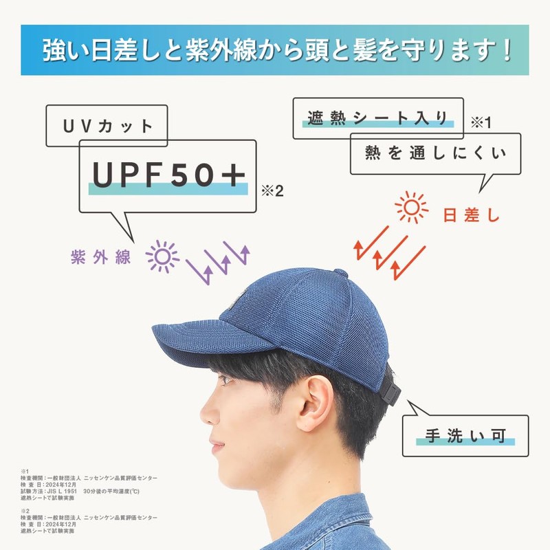 Bacia Men's Hat, Cap, Heat Blocking, Sun Protection, Hearest, Mesh