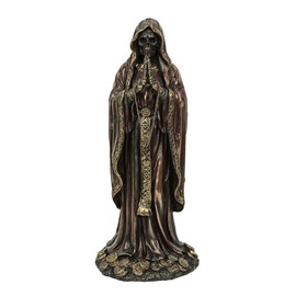 Veronese Design 7.5" Santa Muerte Rosario Prayer Resin Sculpture Antique Bronze Finish