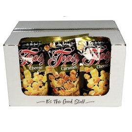 Popcorn Treats Box, 12 Self-Seal Bags of Flavored Popcorn (6 Caramel, 6 Cheese)