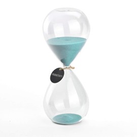 Hourglass Sand Timers - SWISSELITE Biloba Hourglass Sand Timer Inspired Glass/Home, Desk, Office Decor