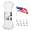 Upgraded Flag Pole Rope Clips Kit 100Ft,5/16” Flag Halyard Rope