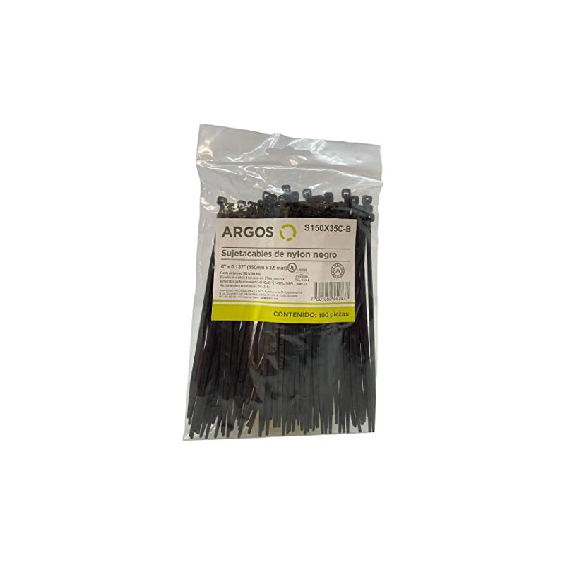 ARGOS Cinchos de plastico, Bridas de plastico, 300 Piezas Negro,