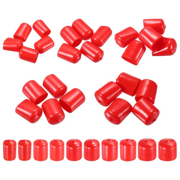 MECCANIXITY 50pcs Round End Protective Caps Rubber Cover 5/8" 11/16"