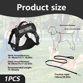 Service Dog Vest – Adjustable Reflective Breathable Mesh Harness with Anti-Escape Design and Quick-Release Buckle for Small to Medium Pets – Ideal for Walking, Training, and Outdoor Activiti