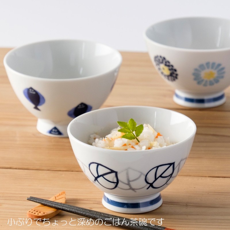 Hasamiyaki CtoC JAPAN Rice Bowl, Round Crest Chrysanthemum, φ4.5 x