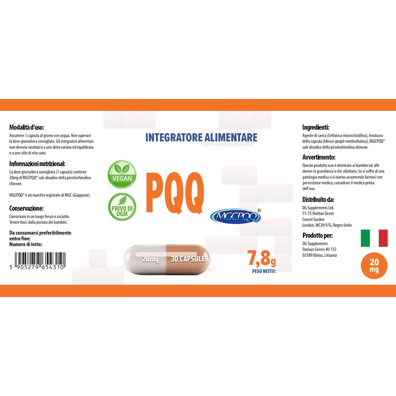 Hepatica PQQ (MGCPQQ) 20mg | 30 Vegan Capsules | High