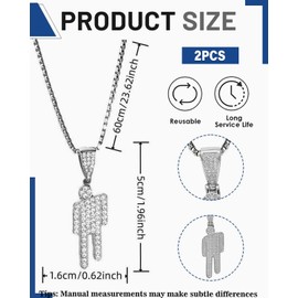 MOPZIJA 2PCS Hip-Hop-Halskette, Edelstahl-Anhänger-Halskette, Modische Einfache Halskette, Kreative Anhänger-Halskette, Bekleidungszubehör