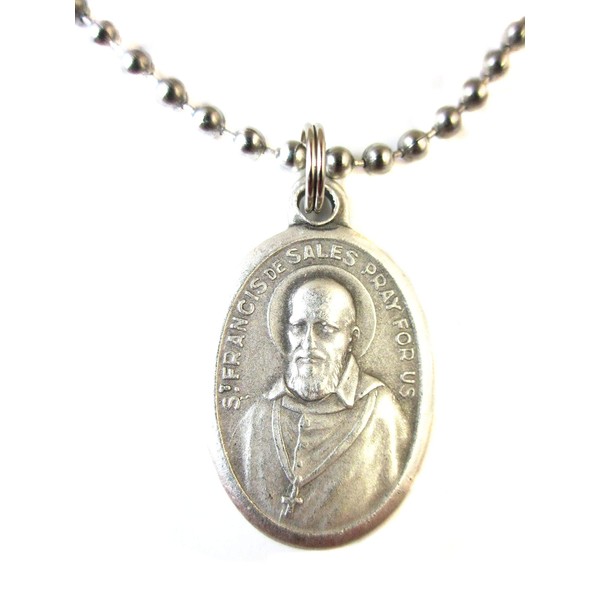 VPP Silver Tone St Francis de Sales Pray for Us