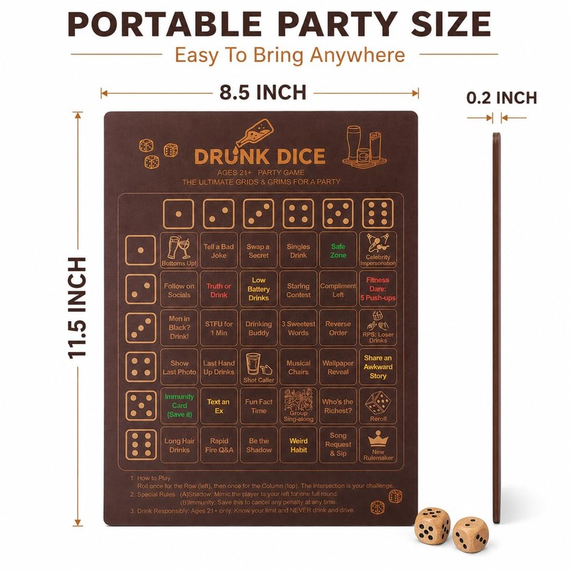 Kivan Base Drinking Game for Adults, 11.5 x 8.5 Inch