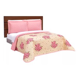 Elefantito Hogar Edredon Matrimonial Ligero Con Juego De Sabanas Durazno Flor