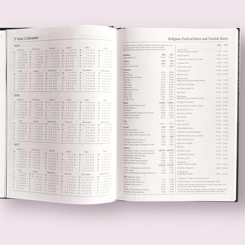 Shineone 2026 A4 Premium Week To View Diary Hardback Cover