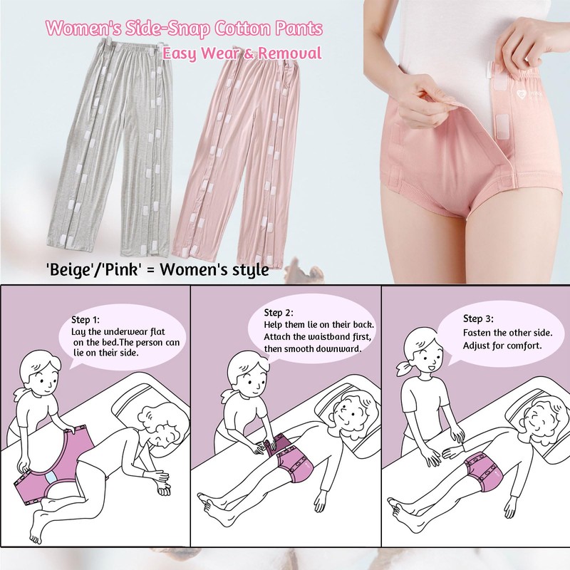 SOEDZUNG Women's Tear Away Pants for Post Surgery Recovery Soft