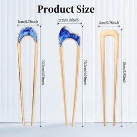 6Pcs French Twist Hair Pin Metal U Shaped Hair Pin Vintage Hair Fork Elegant Hair Pins U Shaped Hair Pin Stick French Twist Hair Pin or Women Girls Hair Types Styling Hair Accessories