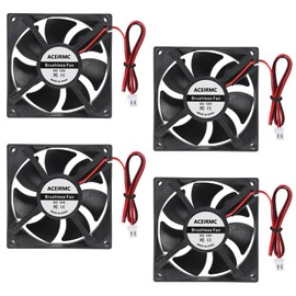 ACEIRMC 4pcs 8025 Cooling Fan 80x80x25mm DC 12V Cooler Brushless Fan 80mm Fan XH2.54 2Pin for DIY PC Computer Cooling Case Fan 80mm 25mm (12V 2pin)
