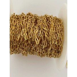 JCH6GF 14K Real Gold Filled 3ft. Flat Paper Clip Chain Size: 2.0X5.0mm