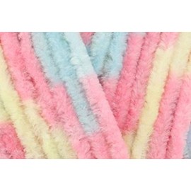 James C Brett Flutterby Chunky Knitting Wool (B39 Blue/Pink/Yellow)