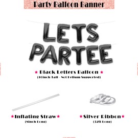 PartyForever Lets Partee - Banner con temática de golf para decoración y suministros de fiesta de cumpleaños