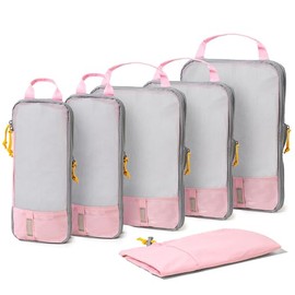 Juego de 6 cajas de embalaje de compresión para viajes, bolsas organizadoras de ahorro de espacio para maleta y equipaje, ligeras, duraderas (6 unidad