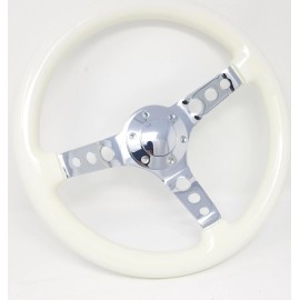New World motoring Wood Boat Steering wheel W/ Adapter 3 spoke boats with a 3/4" tapered key Marine