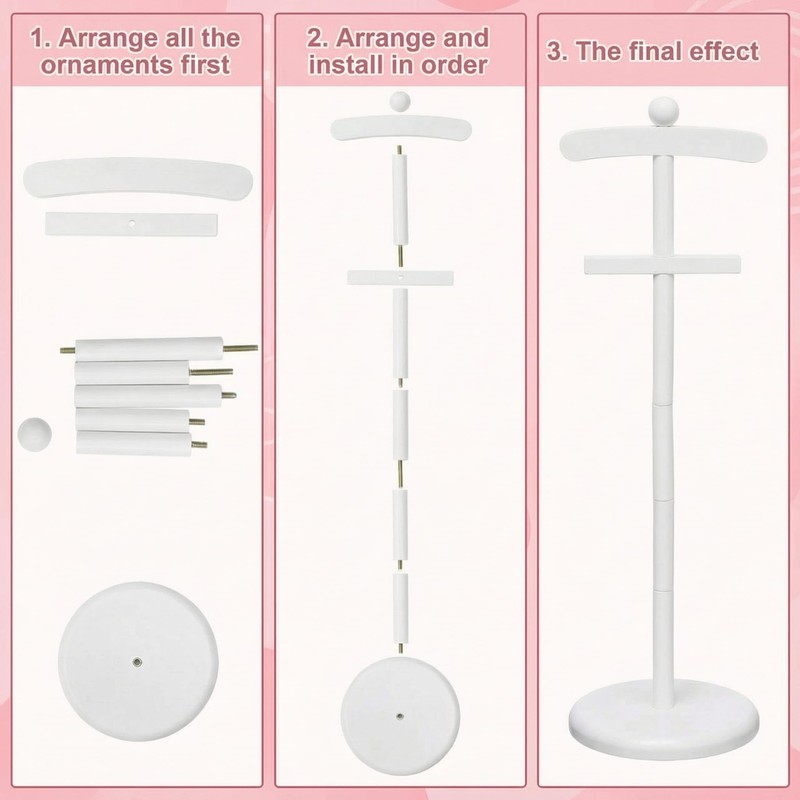 Baby Clothes Display Stand Wooden Baby Shower Clothes Rack, White